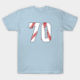 Baseball Number 70 #70 Baseball Shirt Jersey Favorite Player Biggest Fan T-Shirt